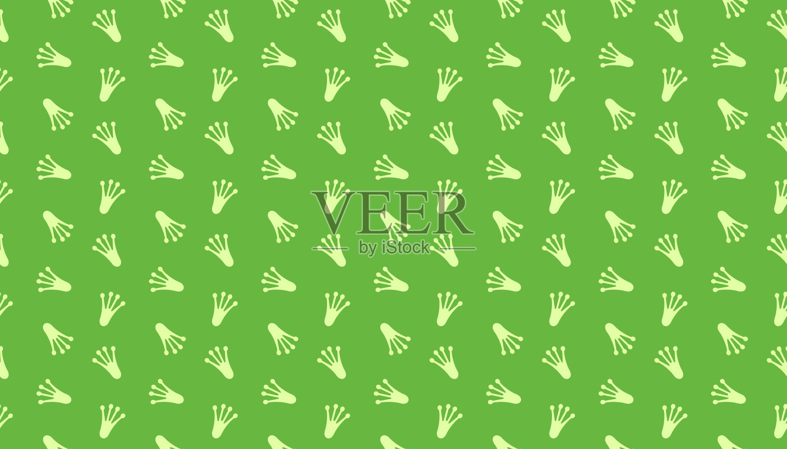 青蛙脚印无缝图案背景。插画图片素材