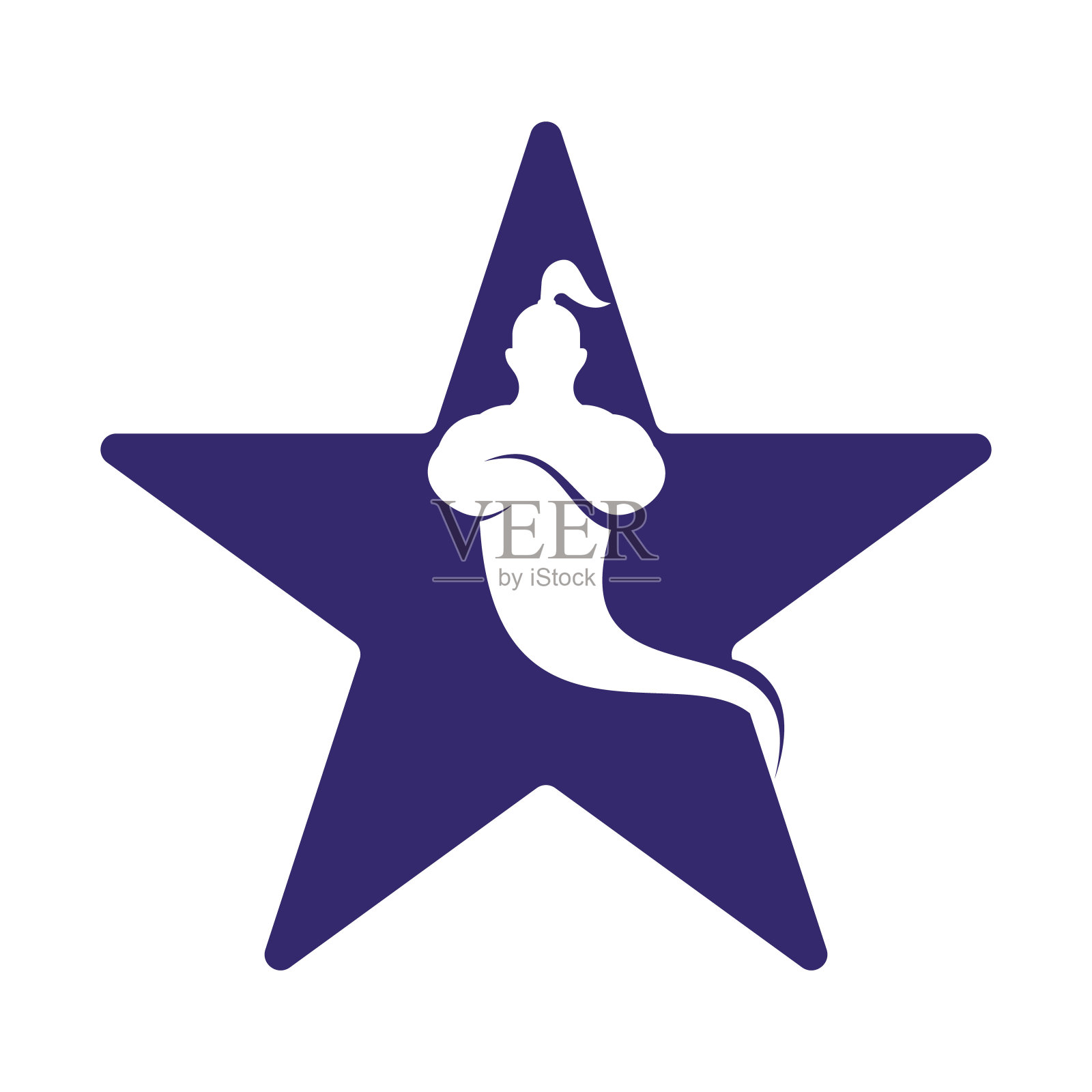 精灵星形概念标志设计。插画图片素材