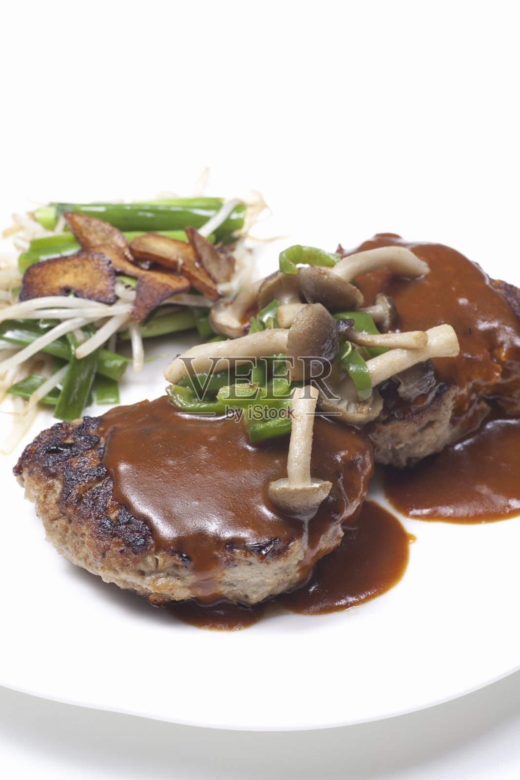 汉堡牛排照片摄影图片