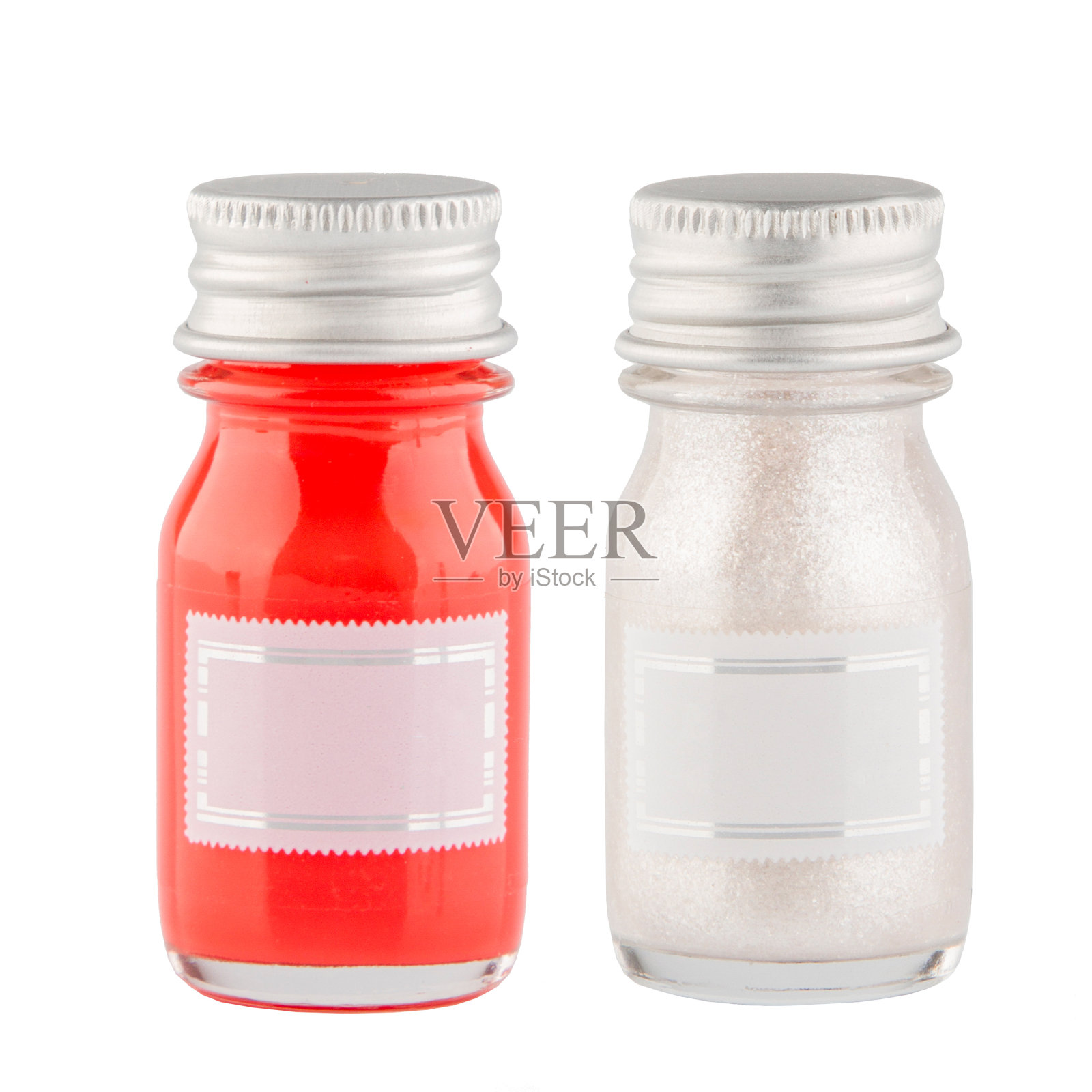 化妆品隔离用玻璃包装。照片摄影图片