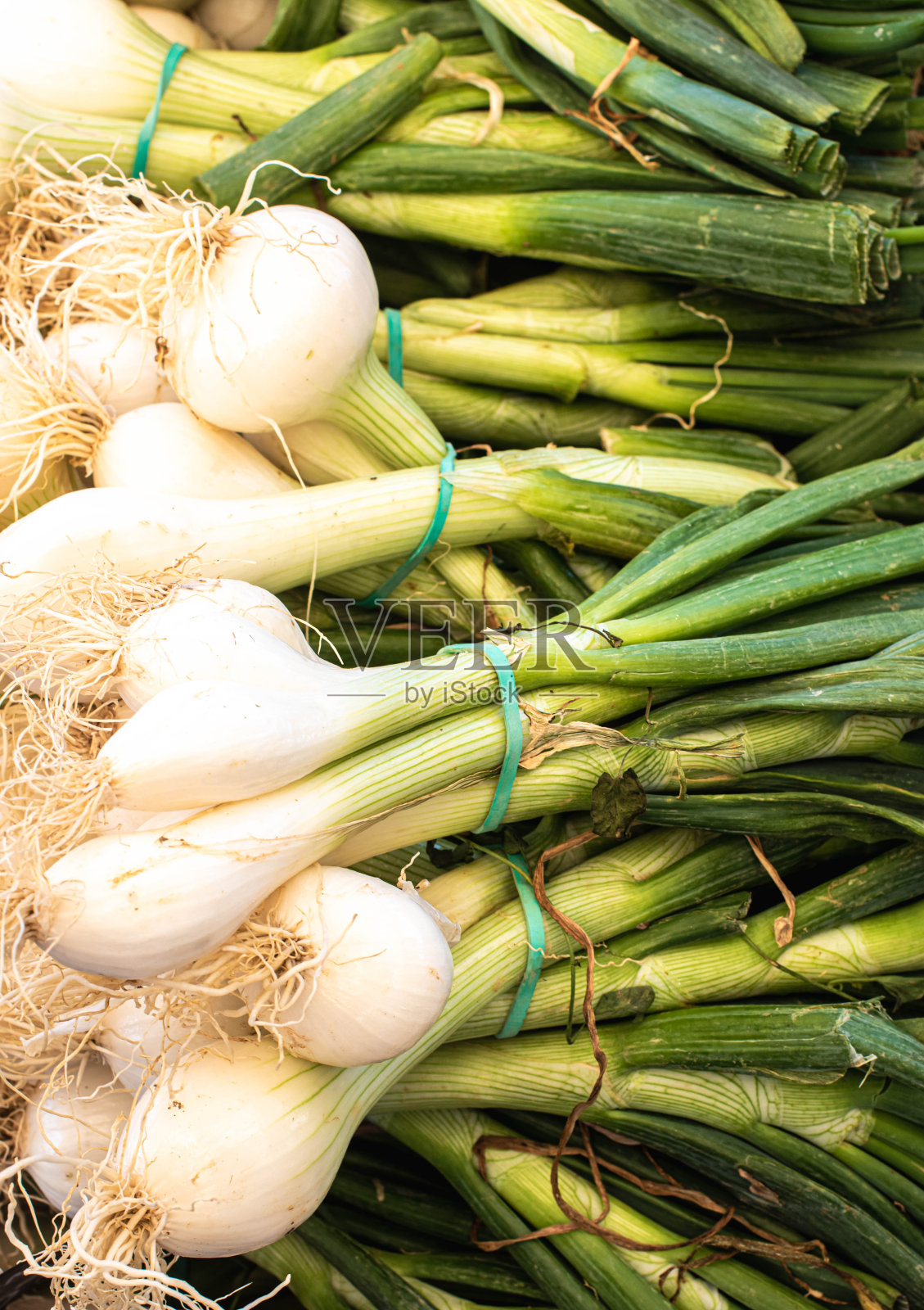 市场摊位上的有机洋葱特写照片摄影图片