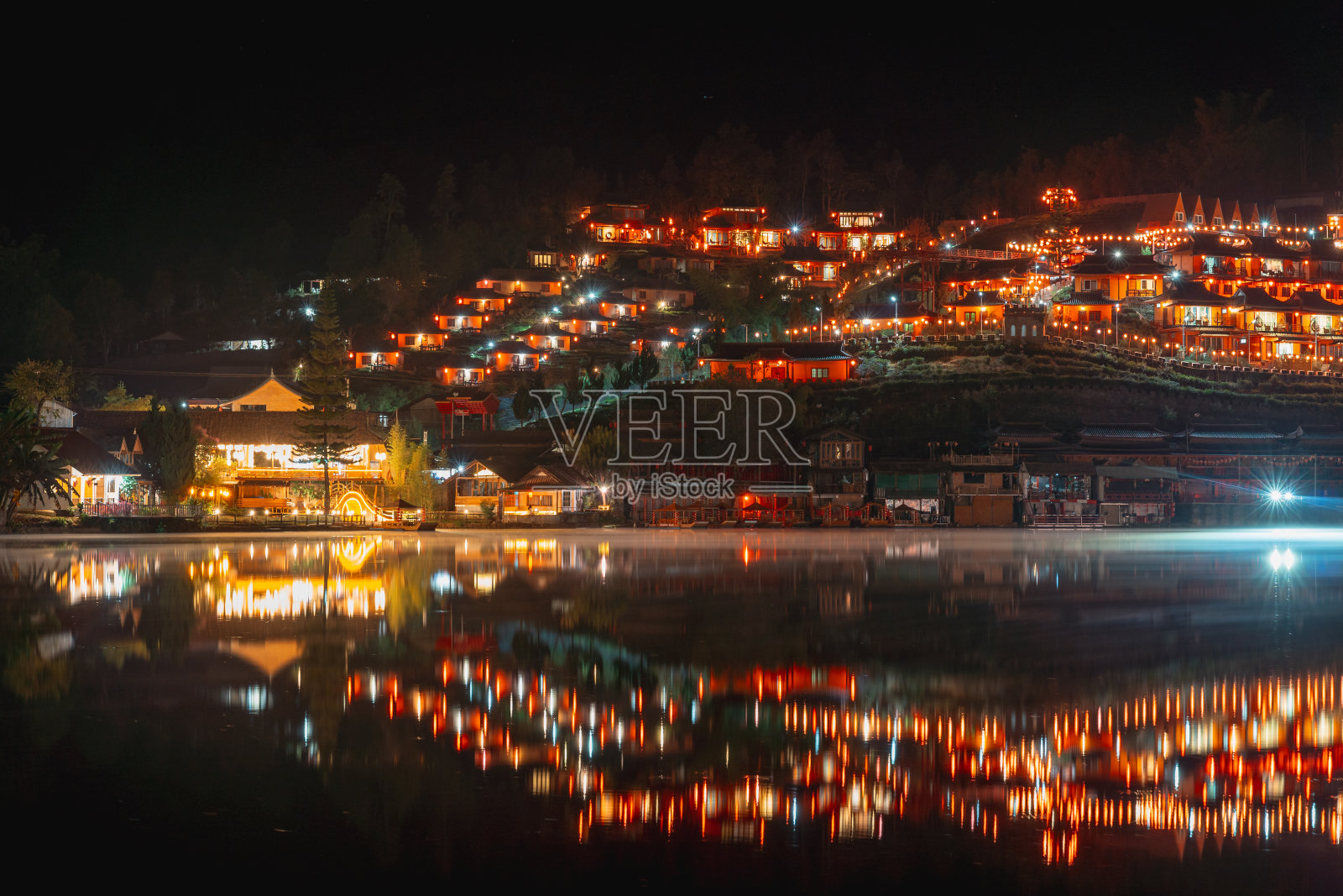 泰国北部湄宏山省。照片摄影图片