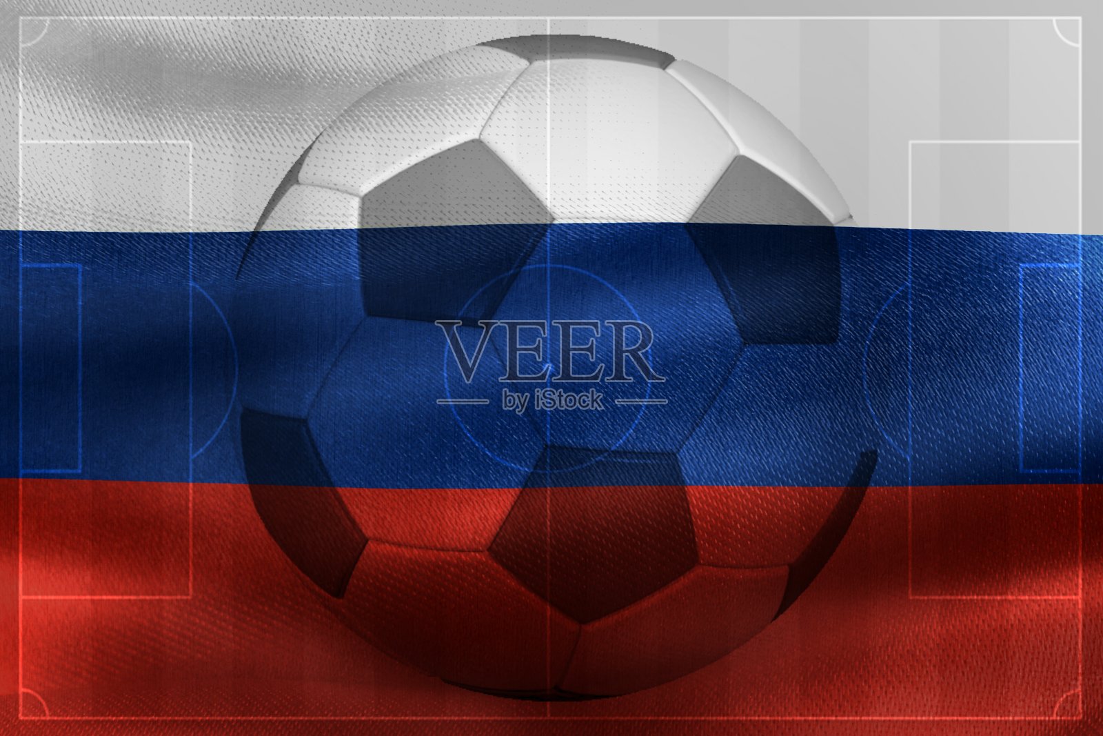 三维插图的俄罗斯国旗-现实的挥舞织物旗帜照片摄影图片