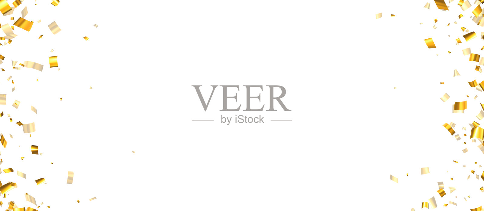 金箔剪出彩带框架。插画图片素材