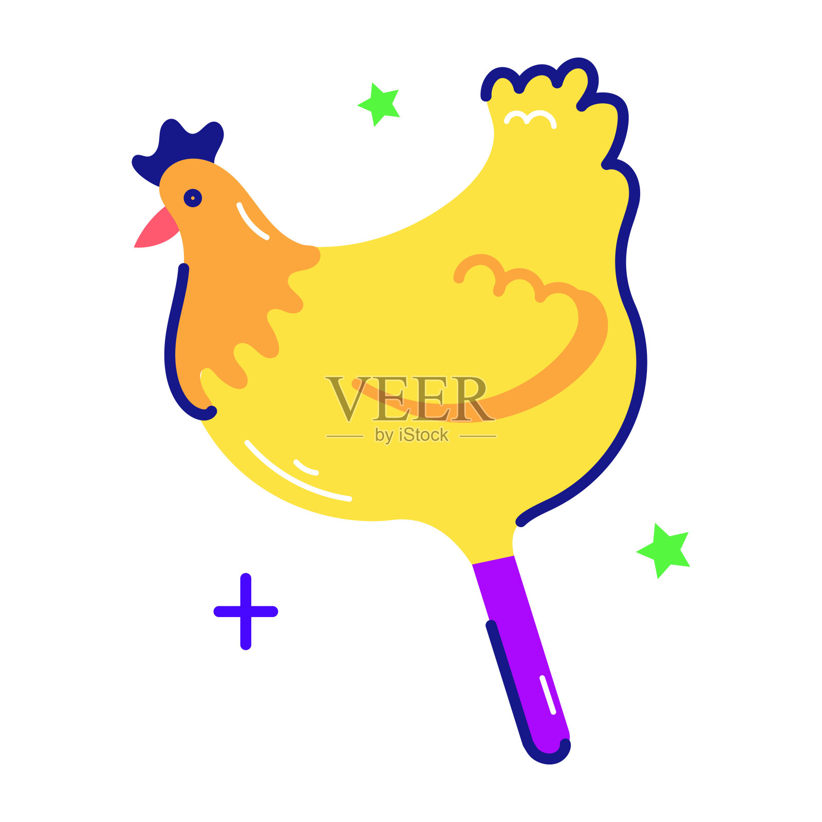 公鸡棒棒糖插画图片素材