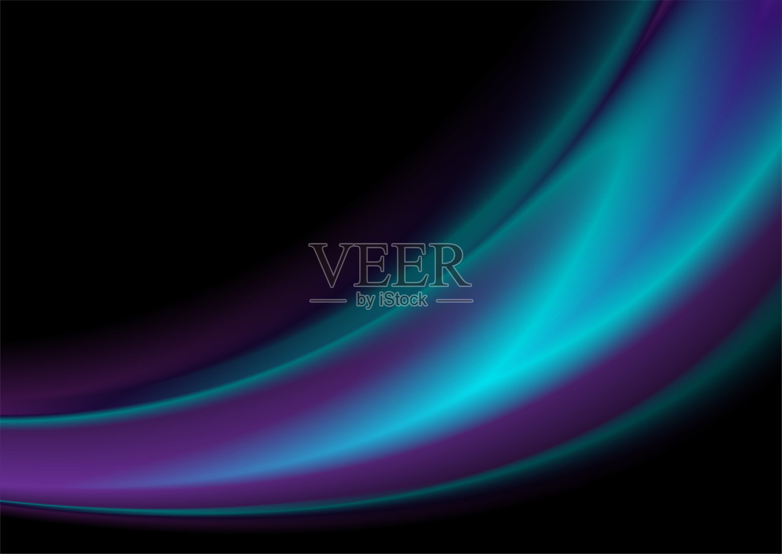 蓝色和紫色光滑的波浪抽象优雅的背景插画图片素材