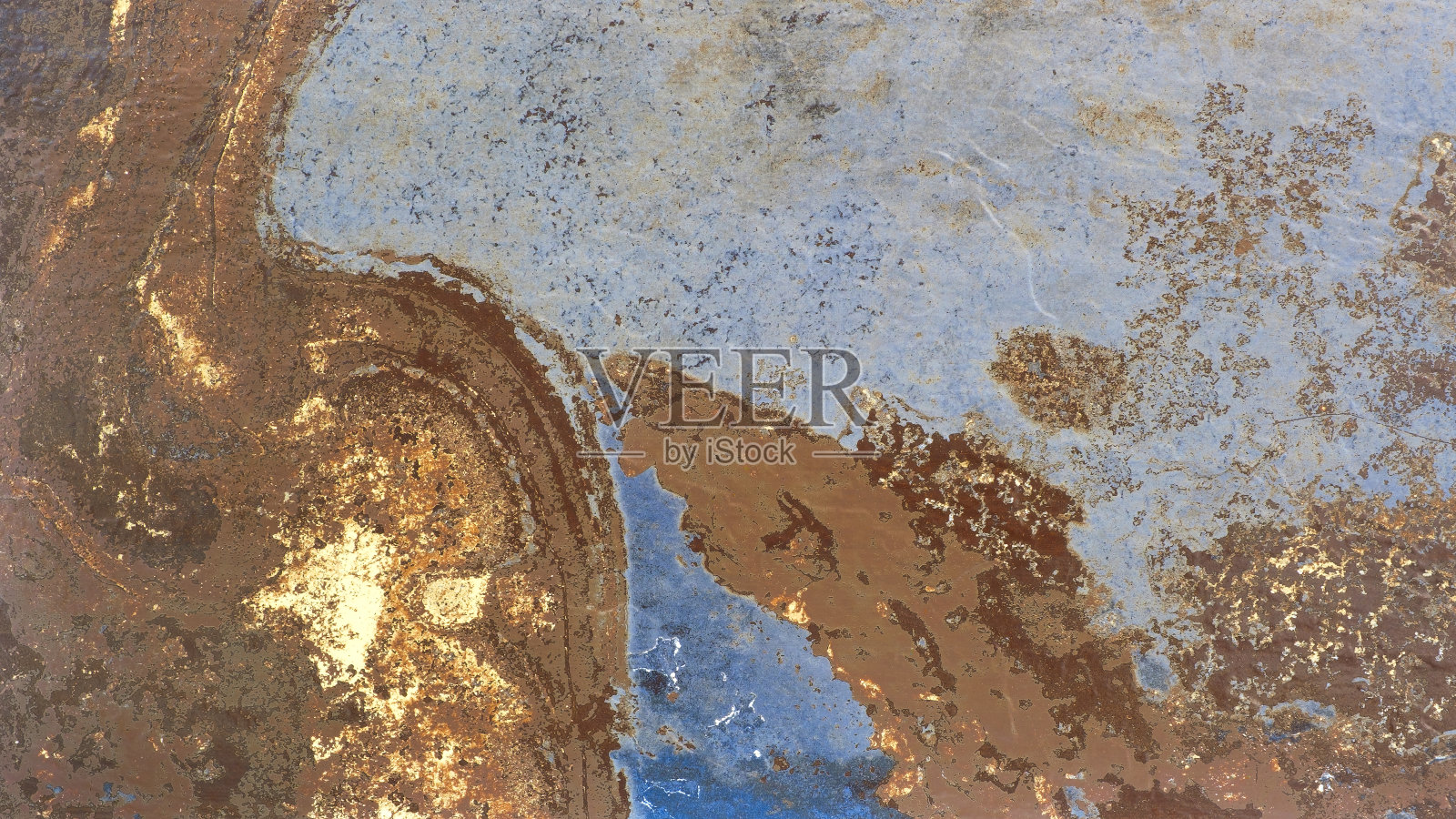 美丽的抽象垃圾装饰红棕色蓝色灰泥墙背景。艺术粗糙的风格化纹理横幅与空间的文字照片摄影图片