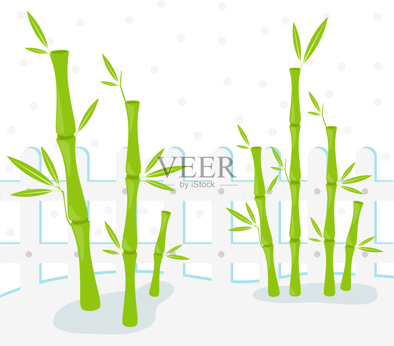 白色背景上的竹子插图插画图片素材