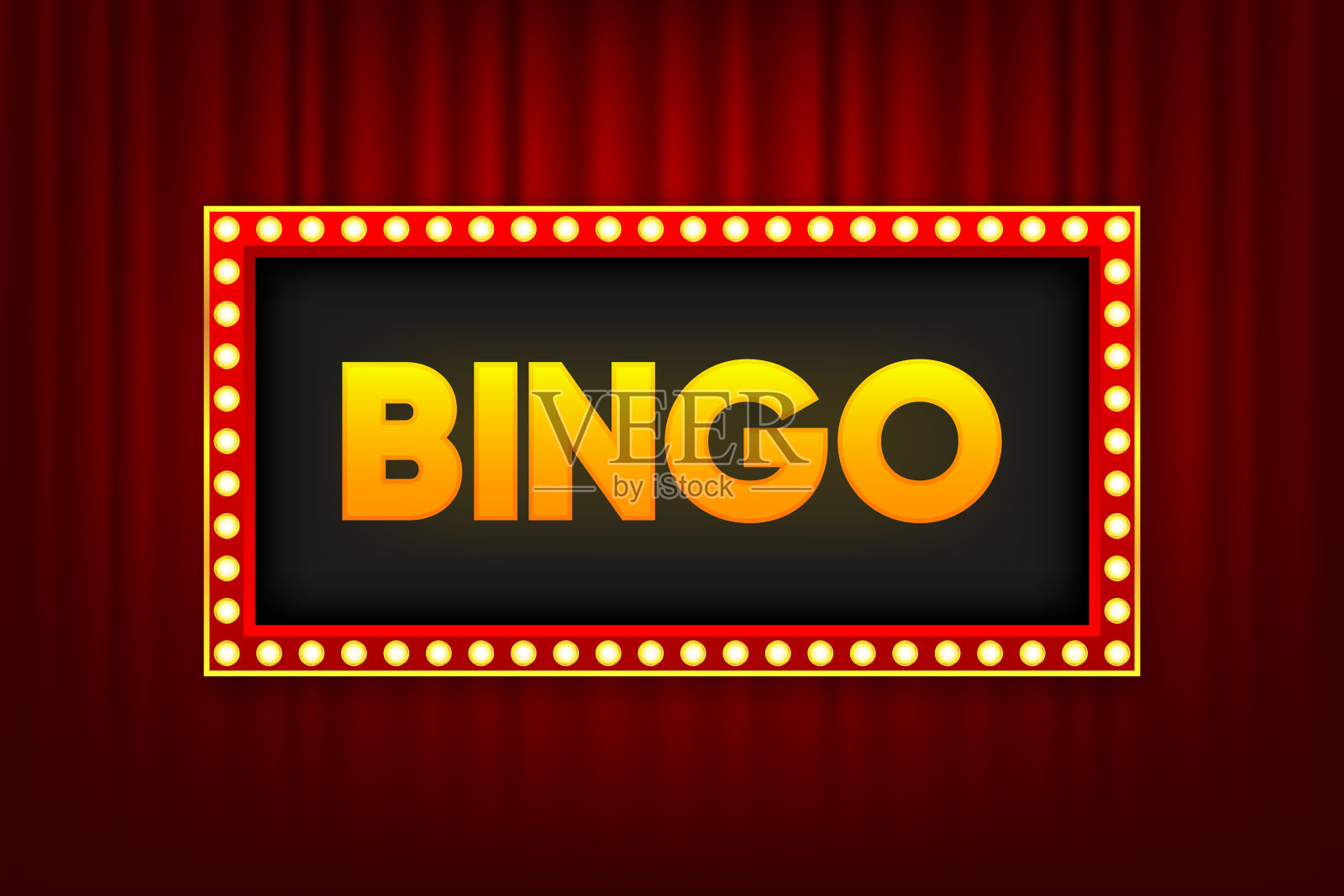 宾果lightbox。彩票游戏中的头奖。乐透宾果，基诺赌博。游戏产业和赌场广告。矢量插图。插画图片素材