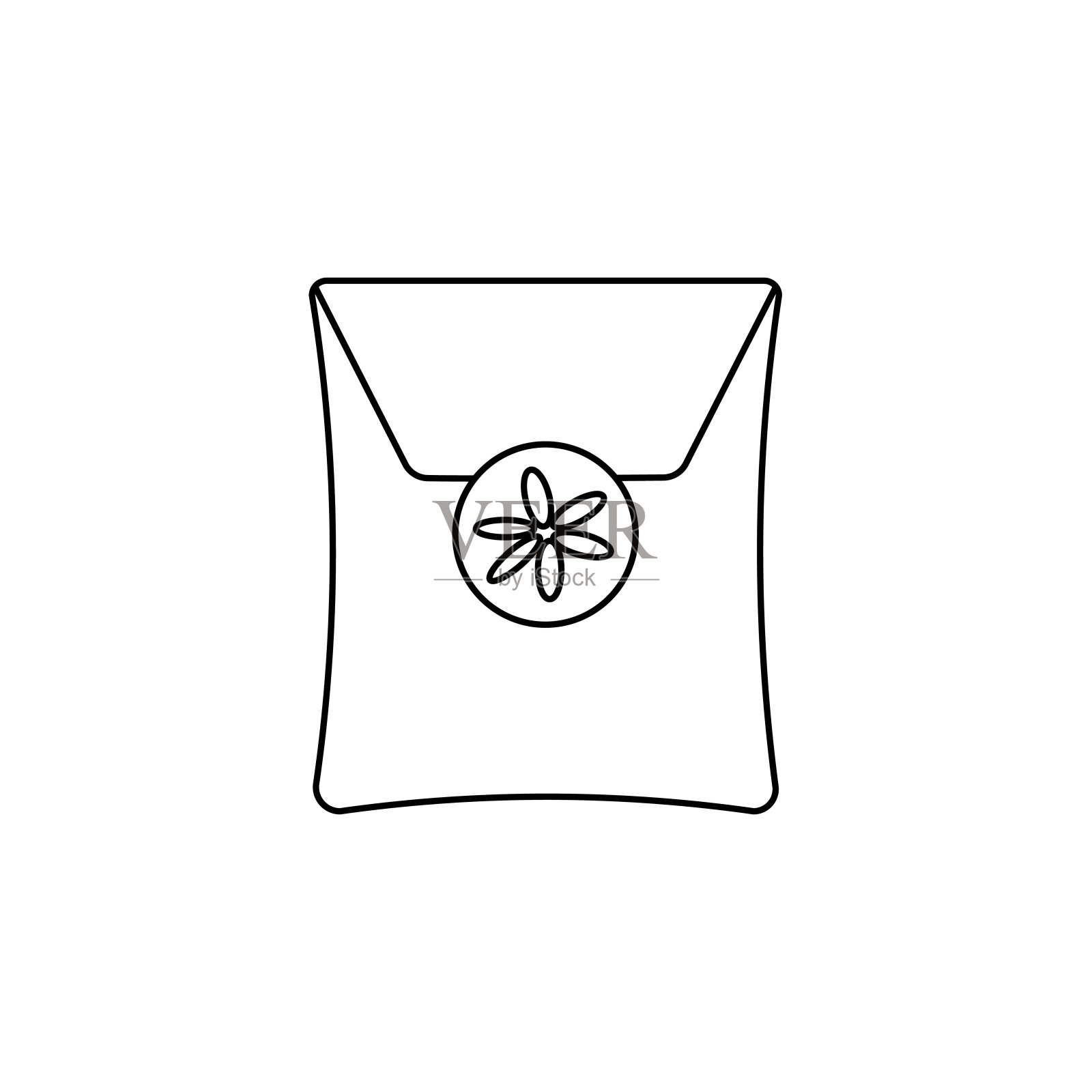 一袋种子，园艺。矢量插图的花园元素。轮廓的风格。插画图片素材