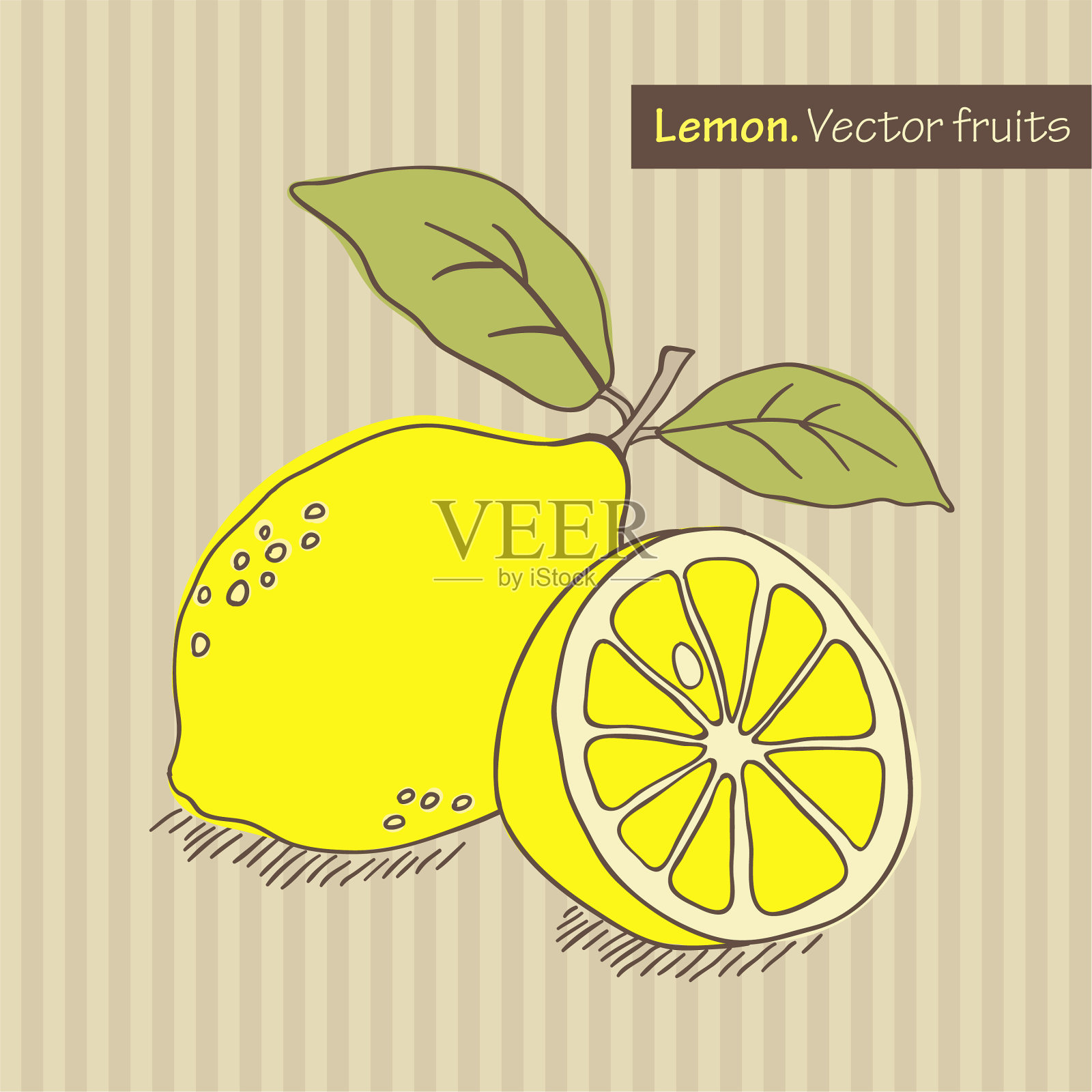 手绘柠檬插画图片素材