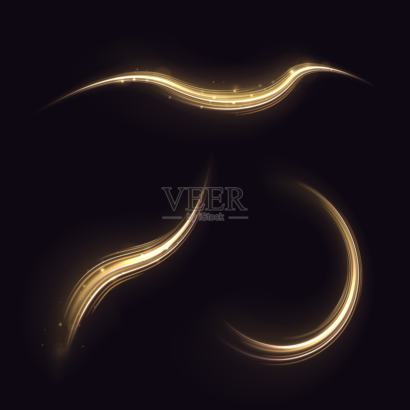 3 _neon line_yellow插画图片素材