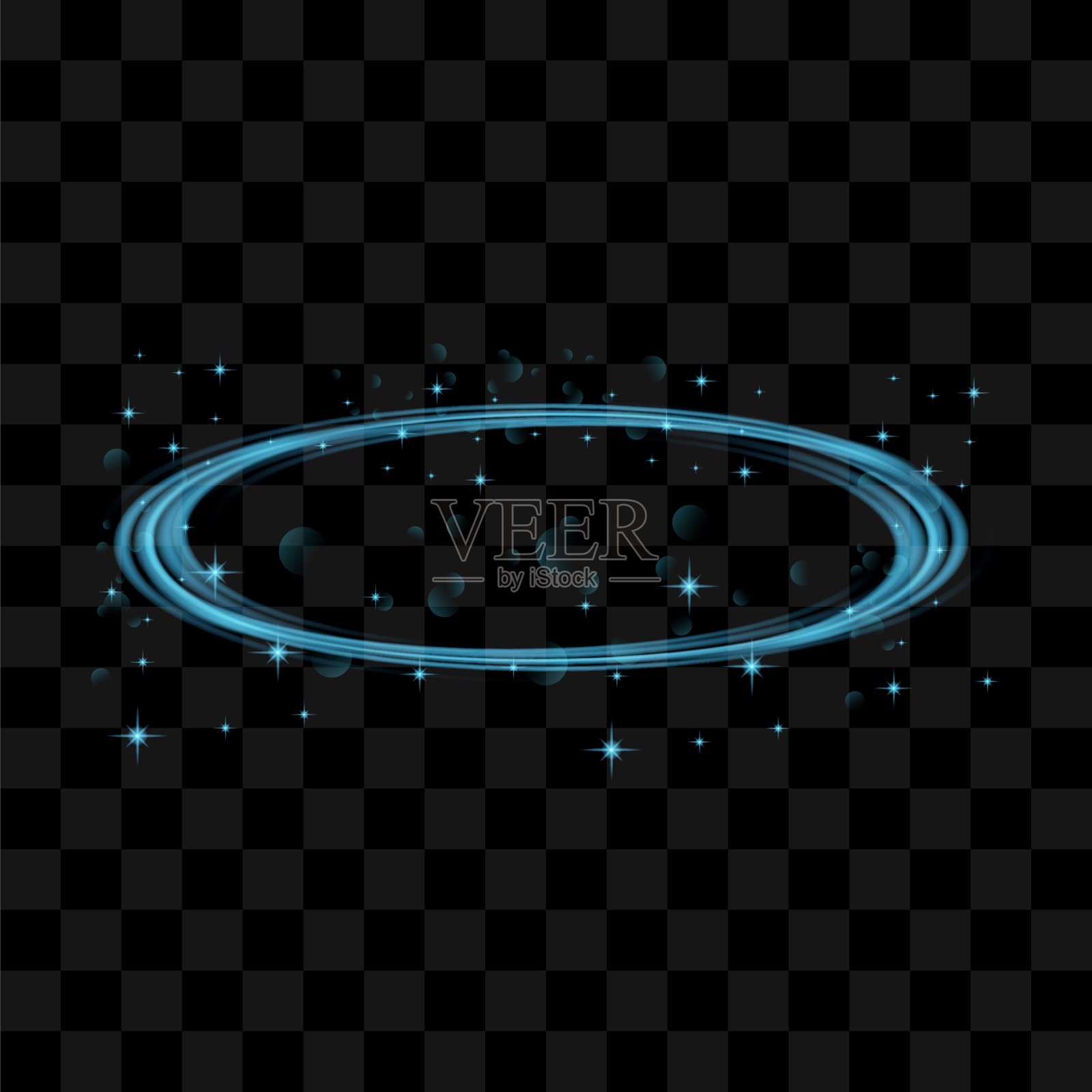 矢量蓝色模糊火在黑暗的背景。卡通火焰。篝火爆裂。炽热的蓝色火花。危险易爆标志插画图片素材