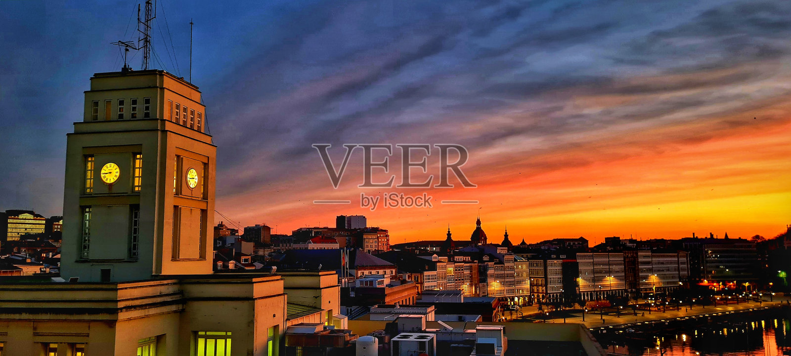 A的天际线Coruña照片摄影图片