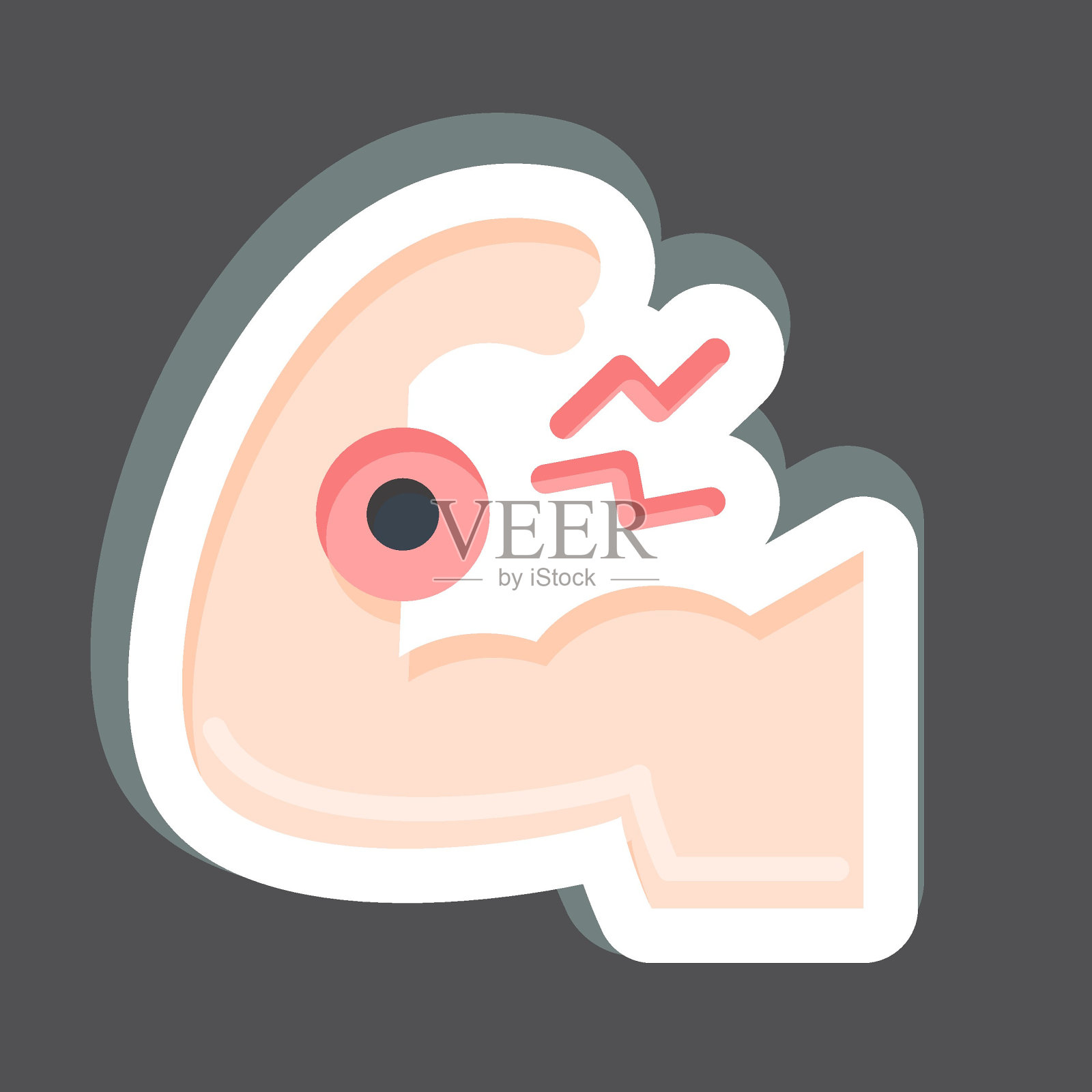 贴纸的手臂。与身体疼痛符号有关。简单的设计可编辑。简单的说明插画图片素材