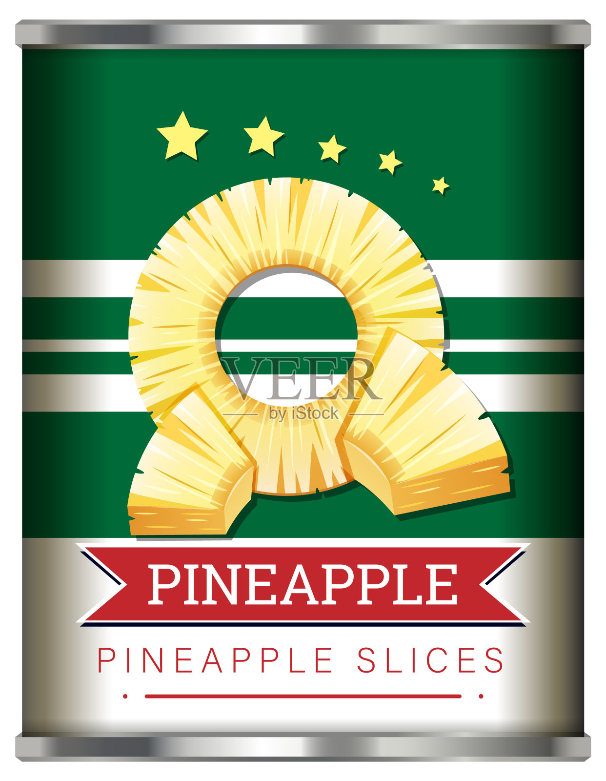 菠萝切片罐头插画图片素材