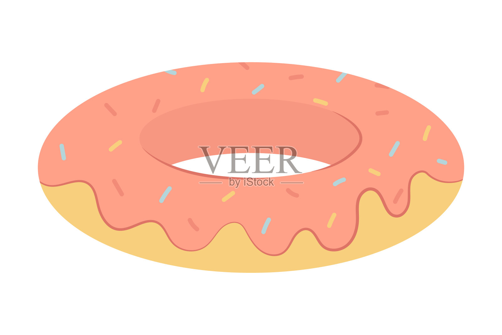 夏季游泳池用的橡胶圈插画图片素材