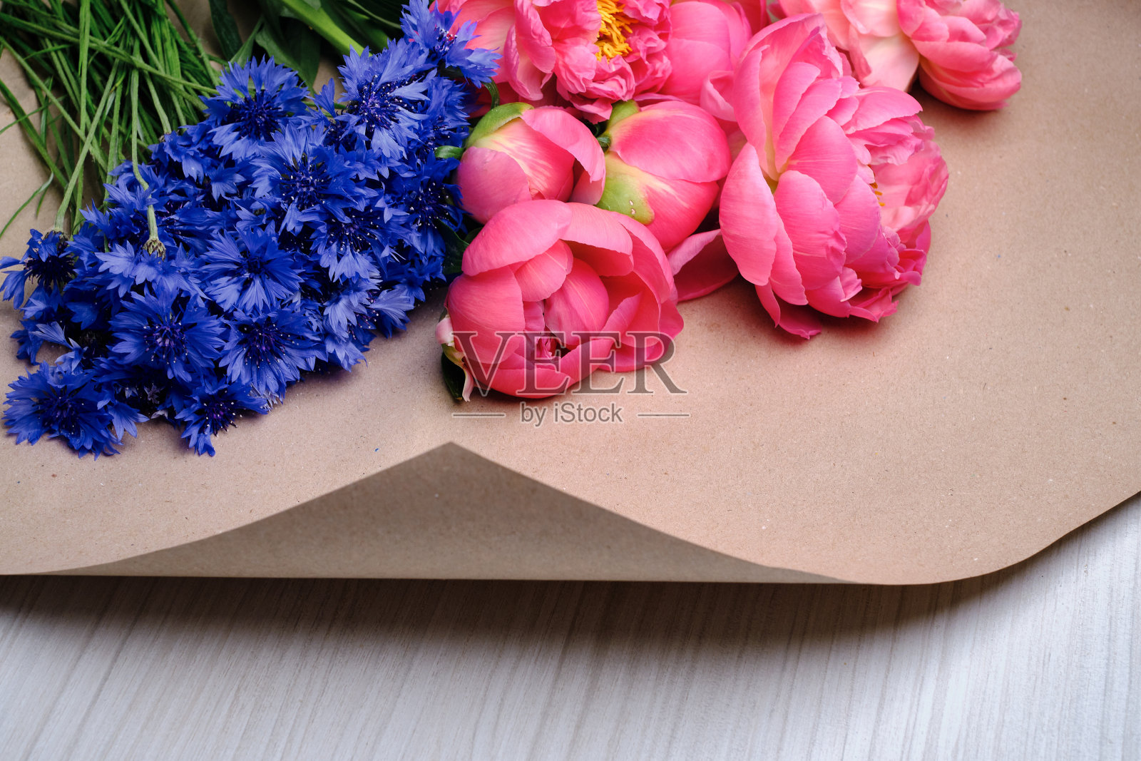 一束时尚的牡丹特写。粉红色的牡丹。花瓣特写。花贺卡或壁纸。精致的抽象花卉粉彩背景。卡片概念，复制文本空间照片摄影图片