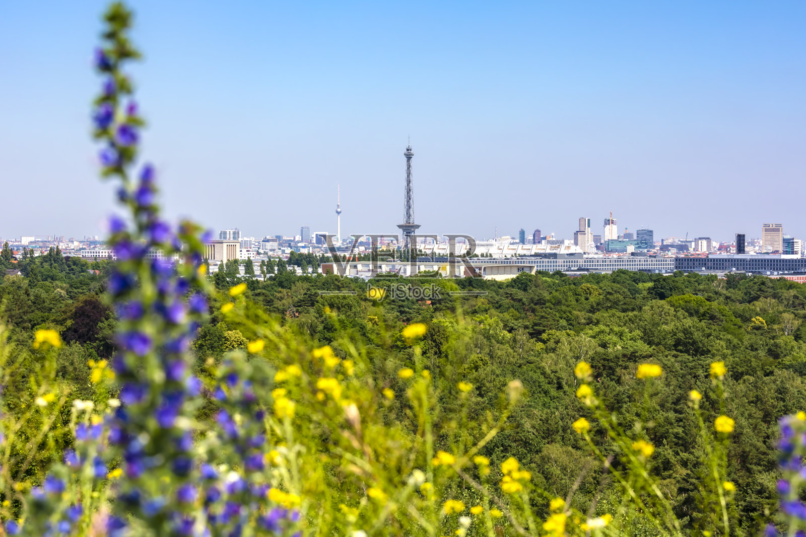 柏林天际线和格吕内瓦尔德照片摄影图片