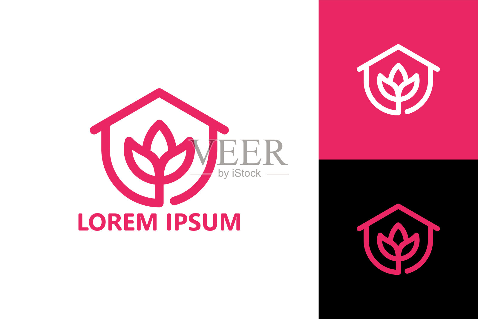 花屋标志模板设计矢量插画图片素材