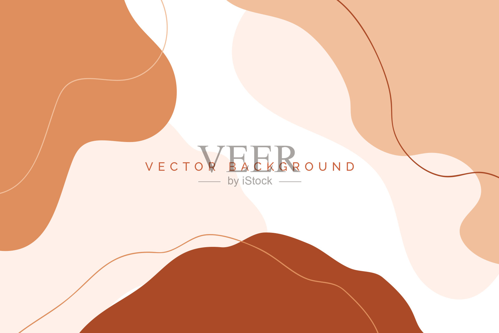 手绘抽象有机形状的美学模板背景插画图片素材