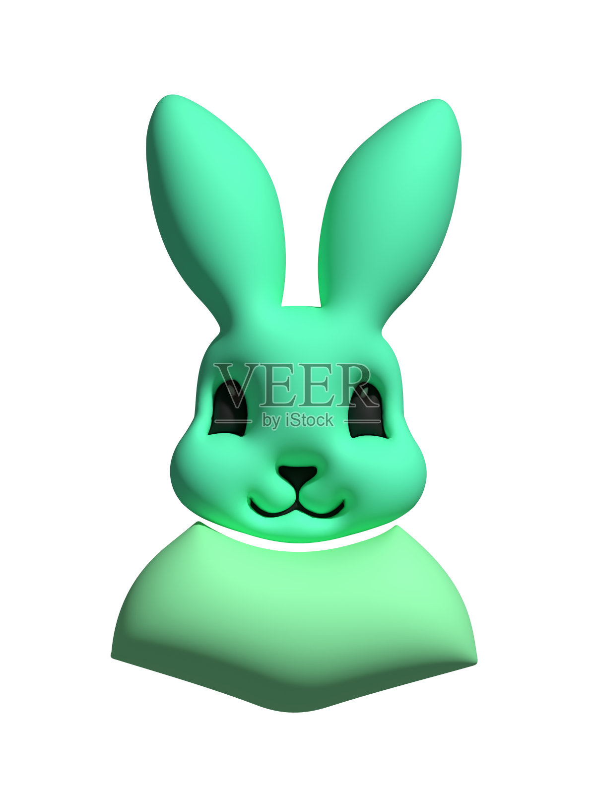 绿色的兔子。照片摄影图片