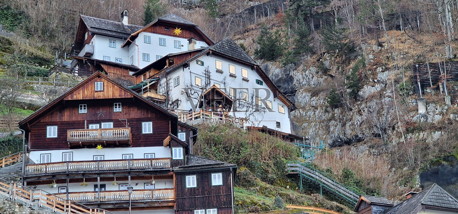 哈尔施塔特的一个中国小镇照片摄影图片