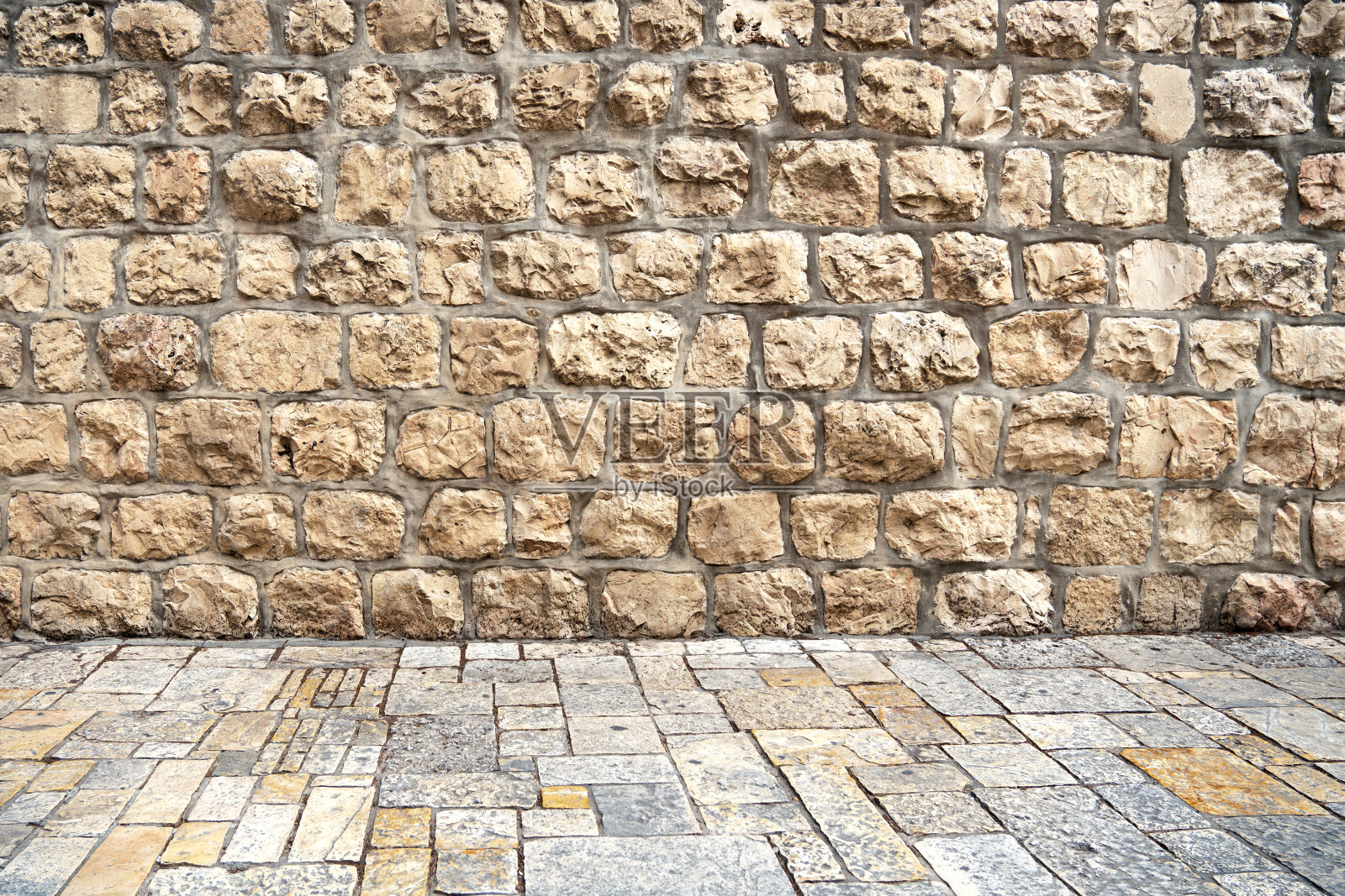 以色列耶路撒冷古城的砖墙和路面照片摄影图片