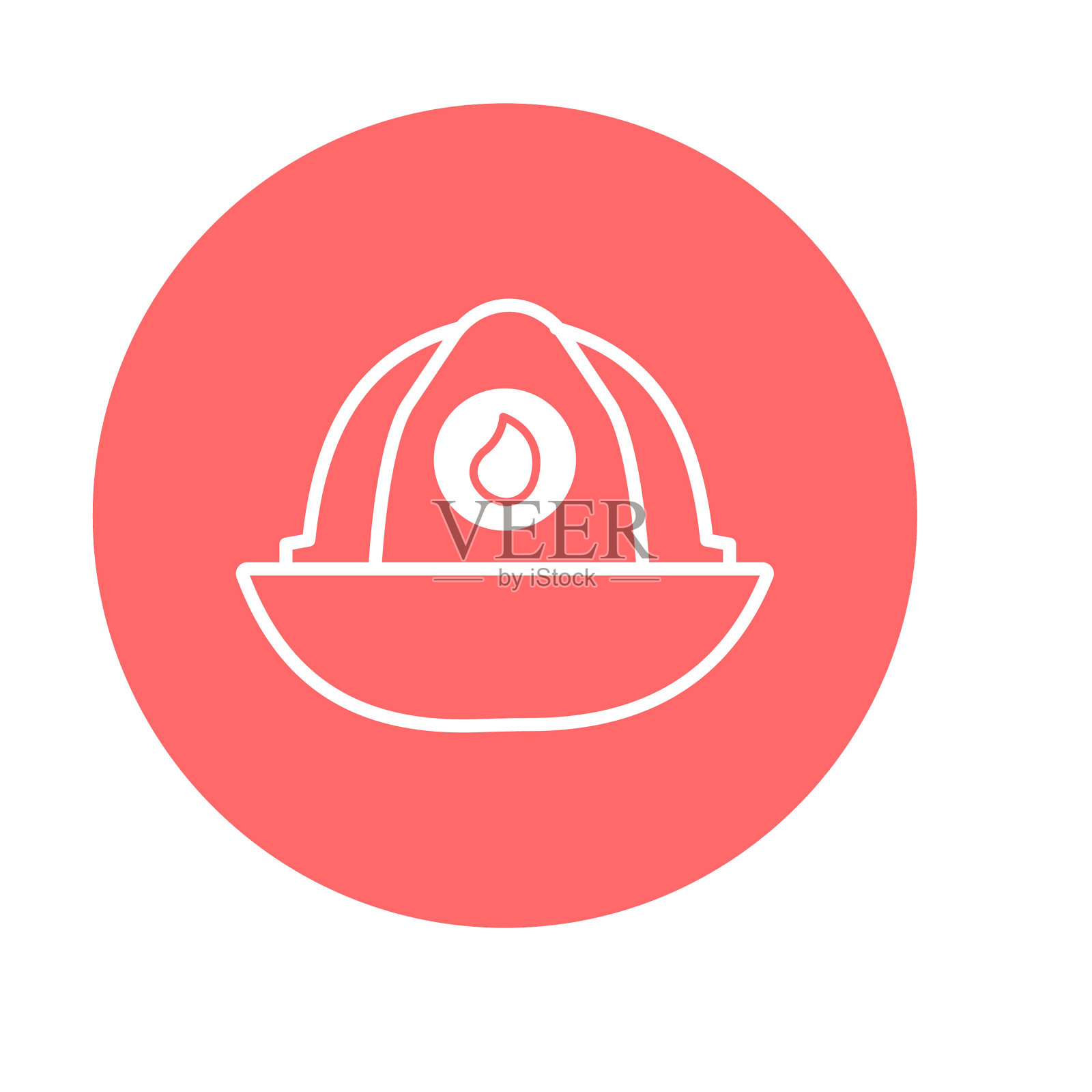 消防员头盔矢量图标容易修改插画图片素材