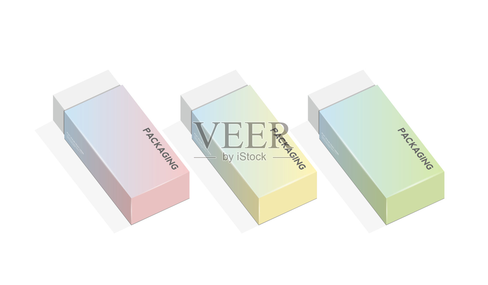 为产品设定包装设计模板。空背景上的盒子包装模板。矢量设计。插画图片素材