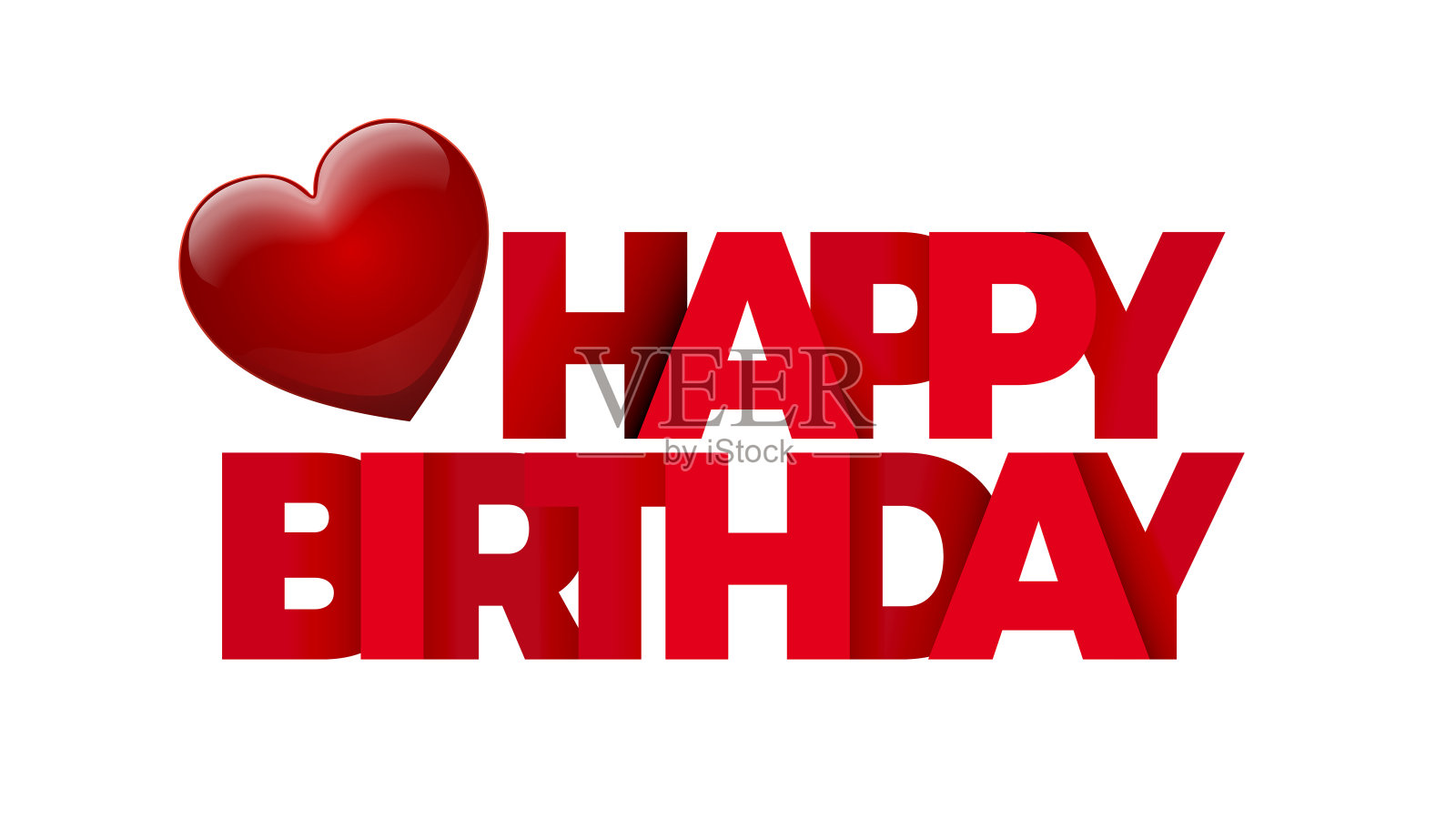 生日快乐，我的爱人。矢量插图在红色与心脏插画图片素材