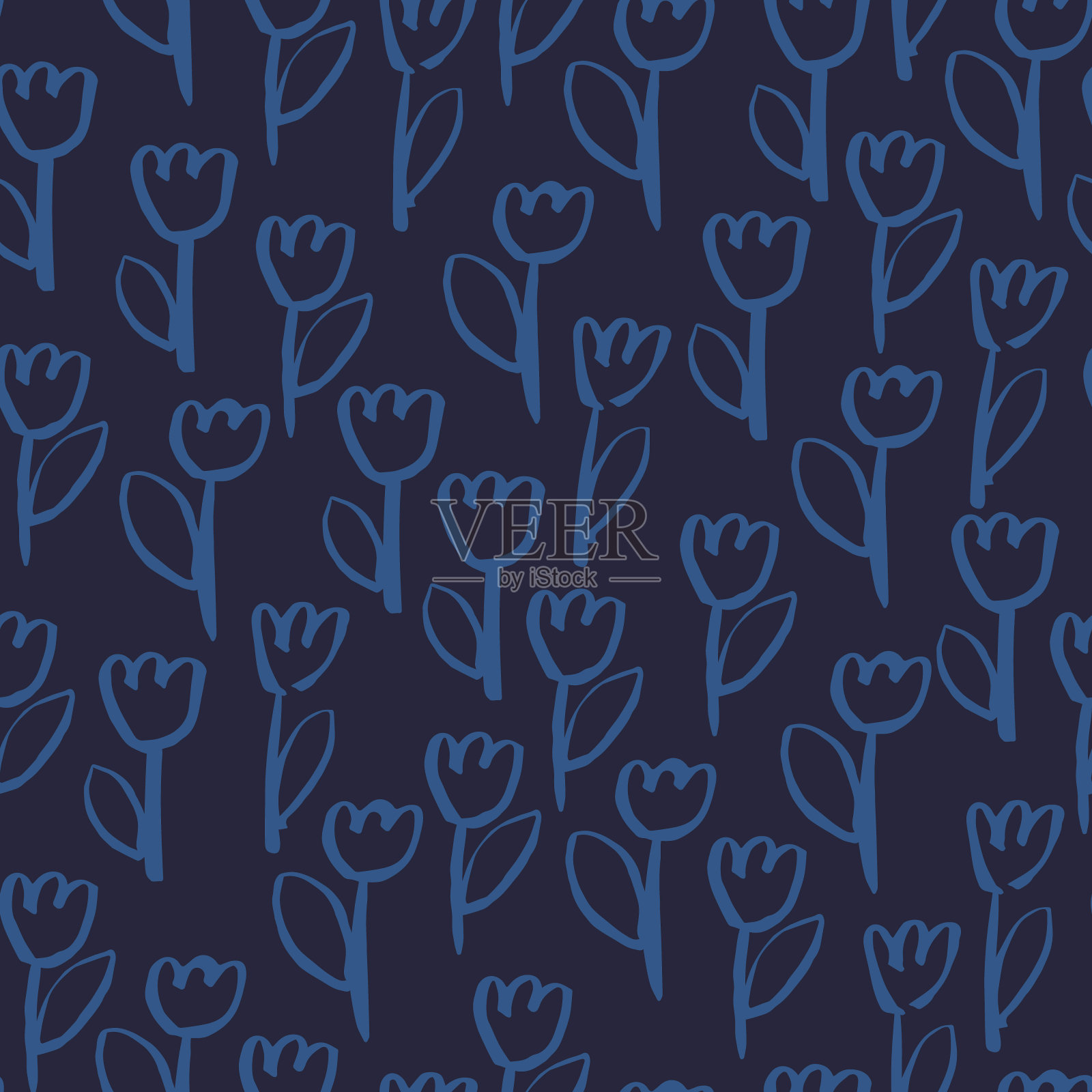 简洁优雅的花卉图案插画图片素材