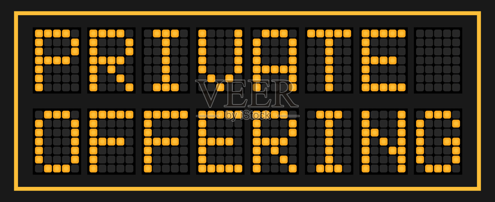 橙色led横幅在word私人提供黑色背景插画图片素材