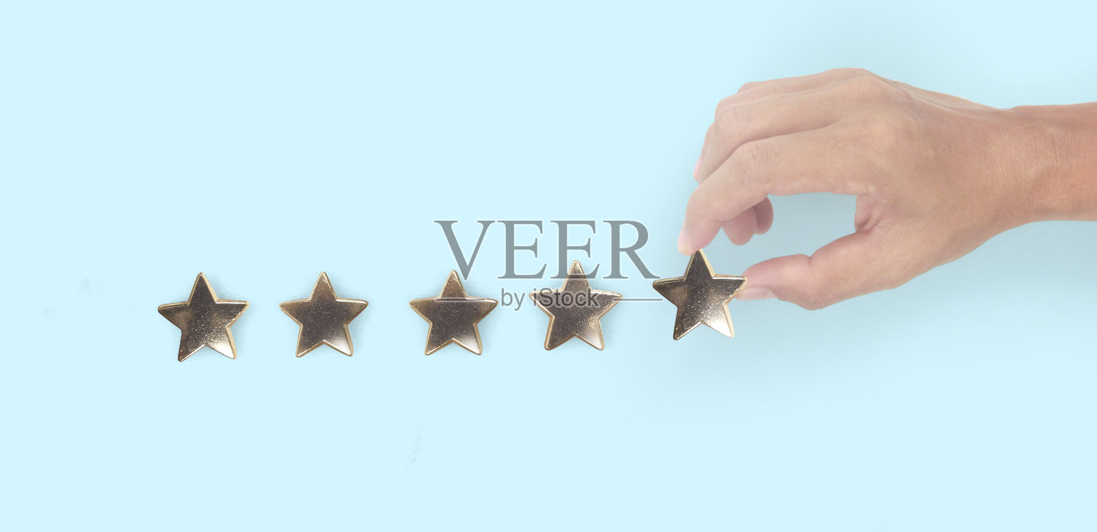 在人手增加5颗星时上升，增加等级照片摄影图片