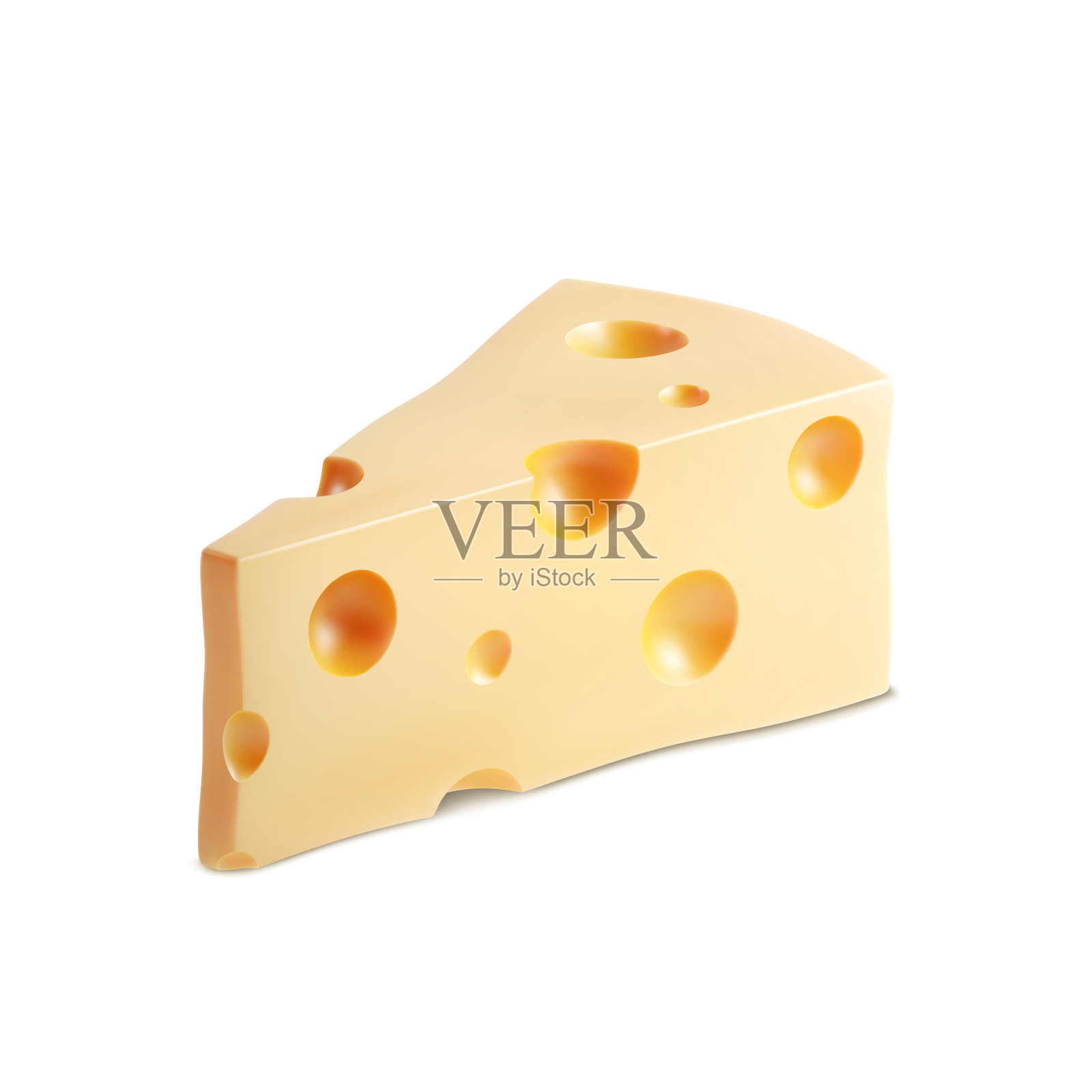 一块奶酪孤立在白色的背景上插画图片素材