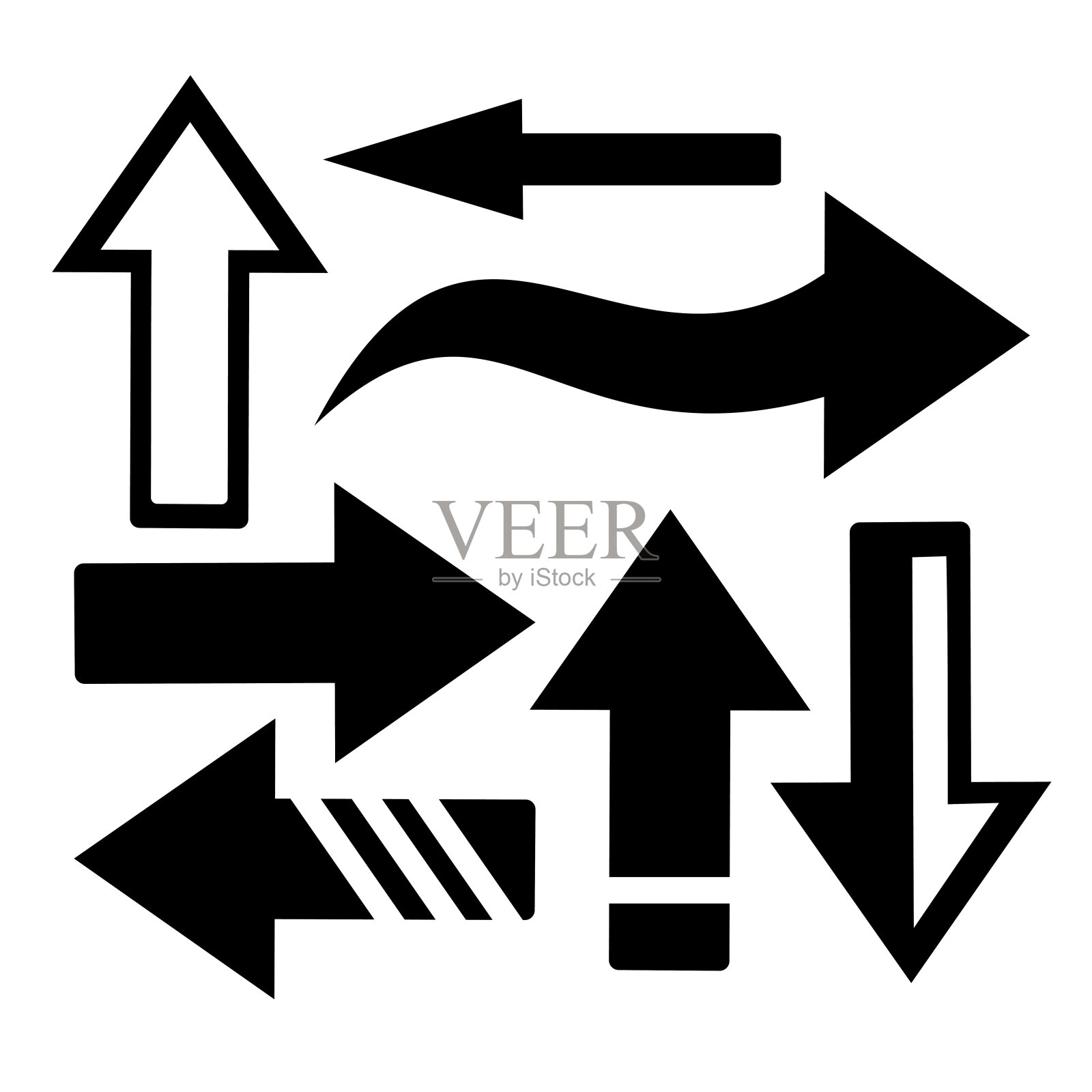 矢量插图，一组箭头图标。插画图片素材