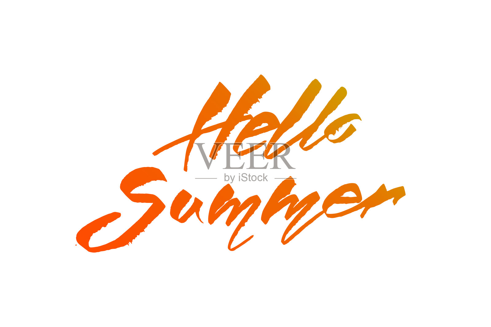 你好,夏天。手写字体排版。相互情感的书法插画图片素材