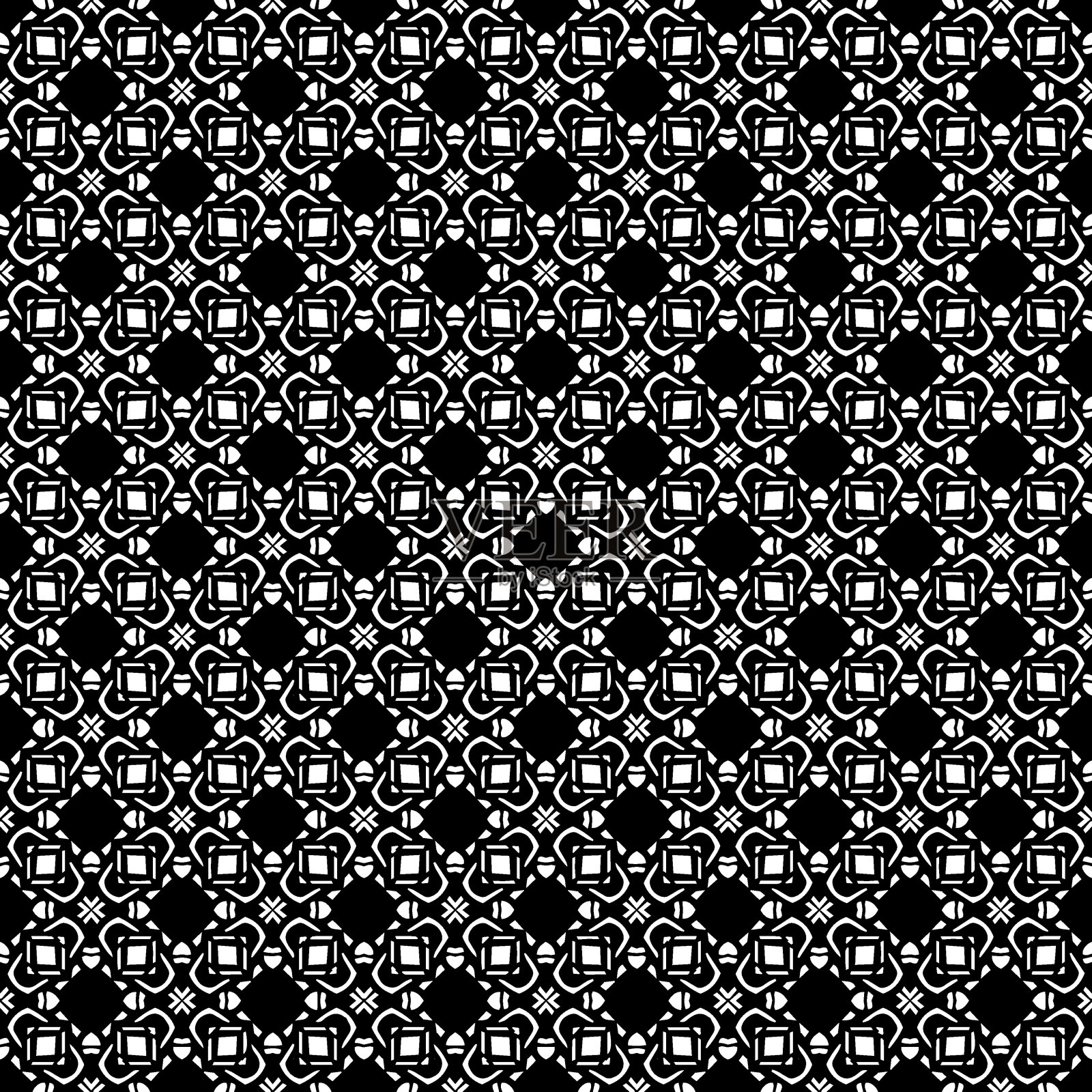 黑白无缝图案纹理。灰度装饰平面设计。插画图片素材