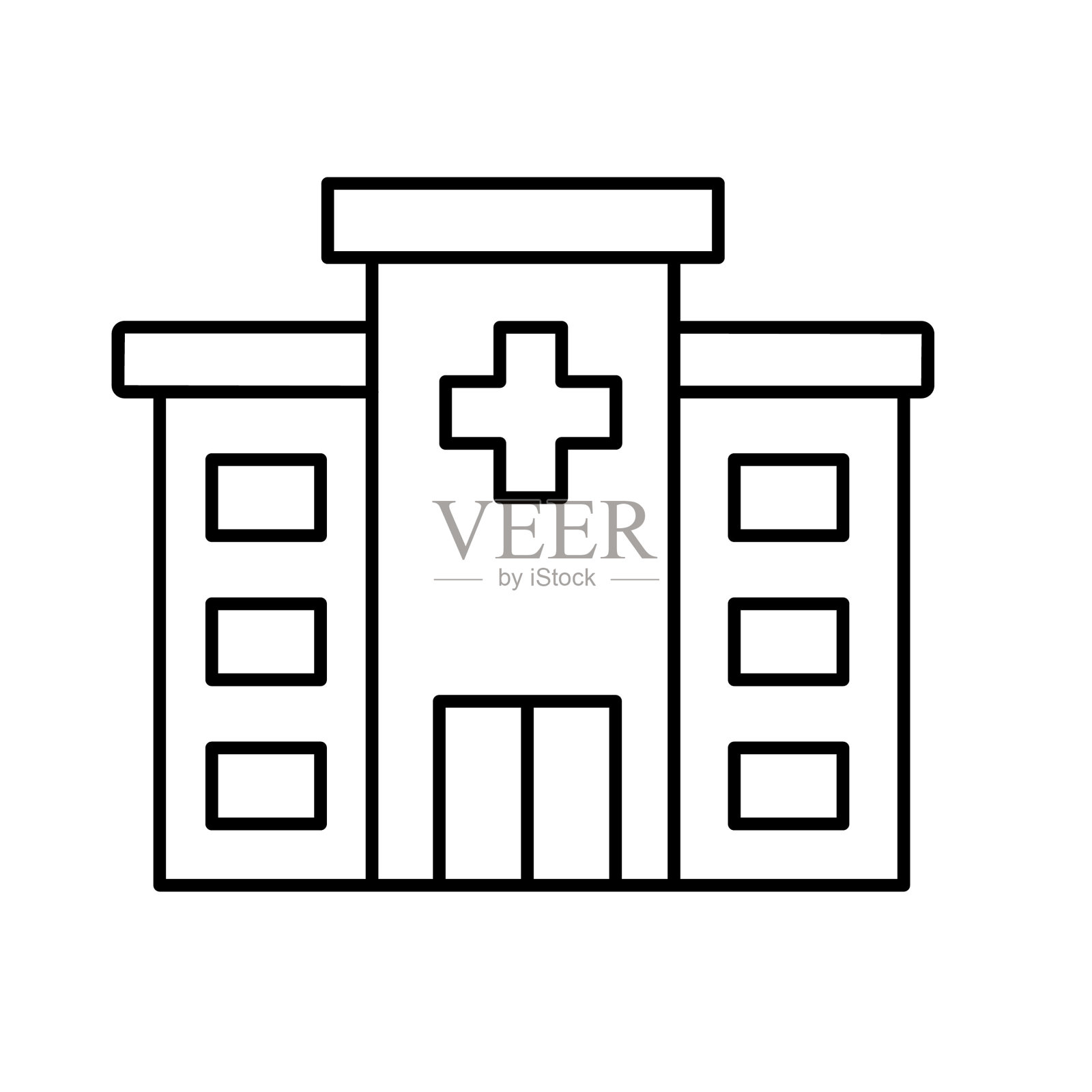 诊所矢量图标容易修改插画图片素材