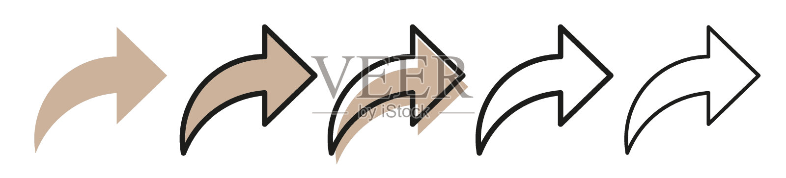 箭头。箭头图标集合。箭头扁平风格孤立在白色背景。向量的风格。图标素材