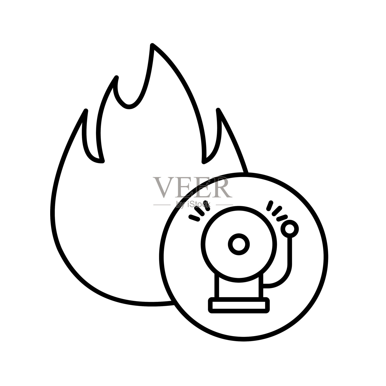 闹钟矢量图标容易修改插画图片素材