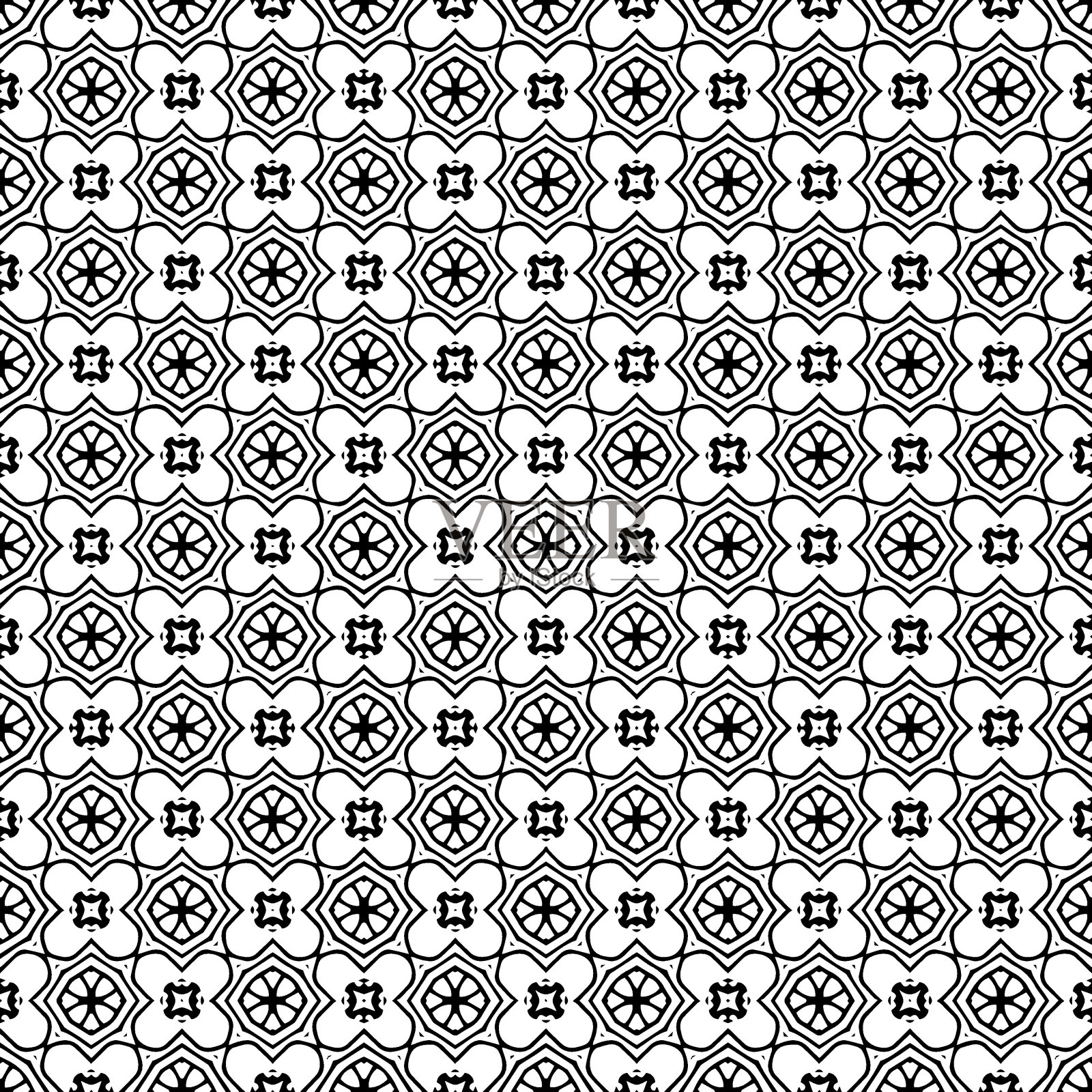 黑白无缝图案纹理。灰度装饰平面设计。插画图片素材