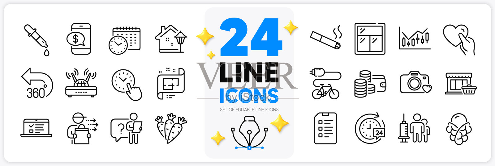 图标集检查表财务图表和网页图标素材