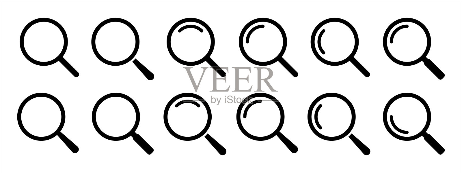 放大镜。矢量隔离图标。搜索图标矢量。放大镜放大镜标志。矢量插图。插画图片素材