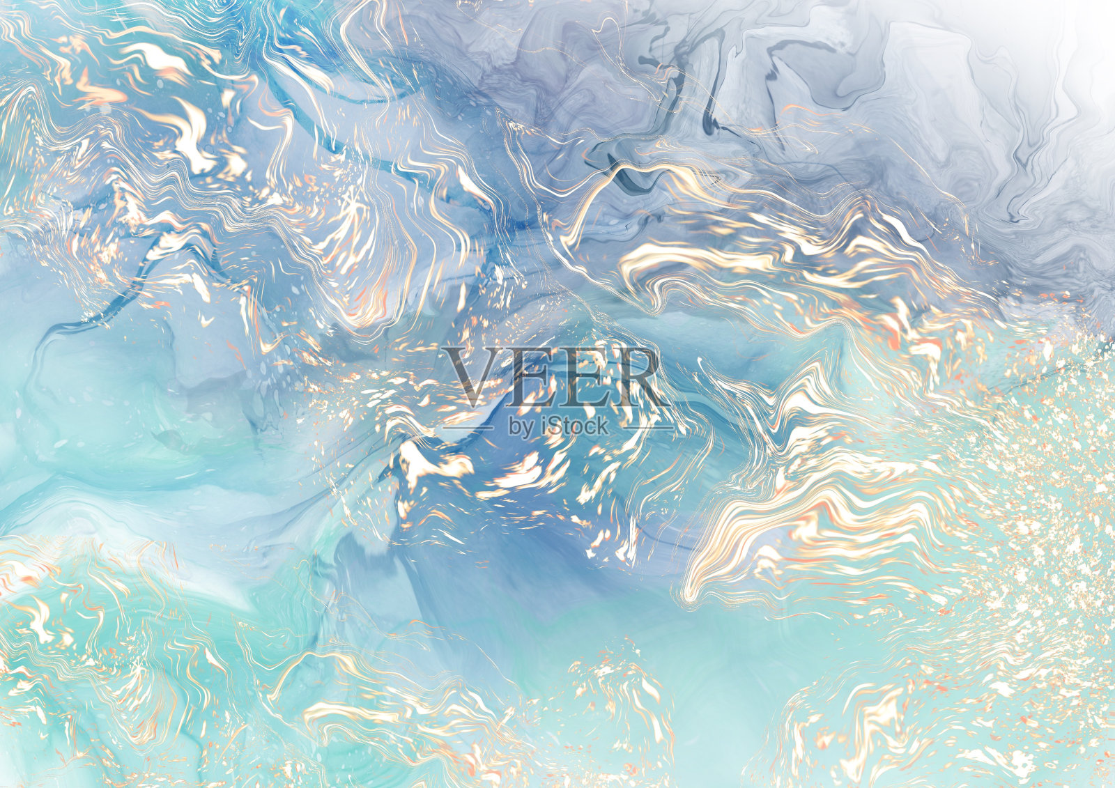 现代艺术绘画以醇墨为背景，青蓝大理石配金石照片摄影图片