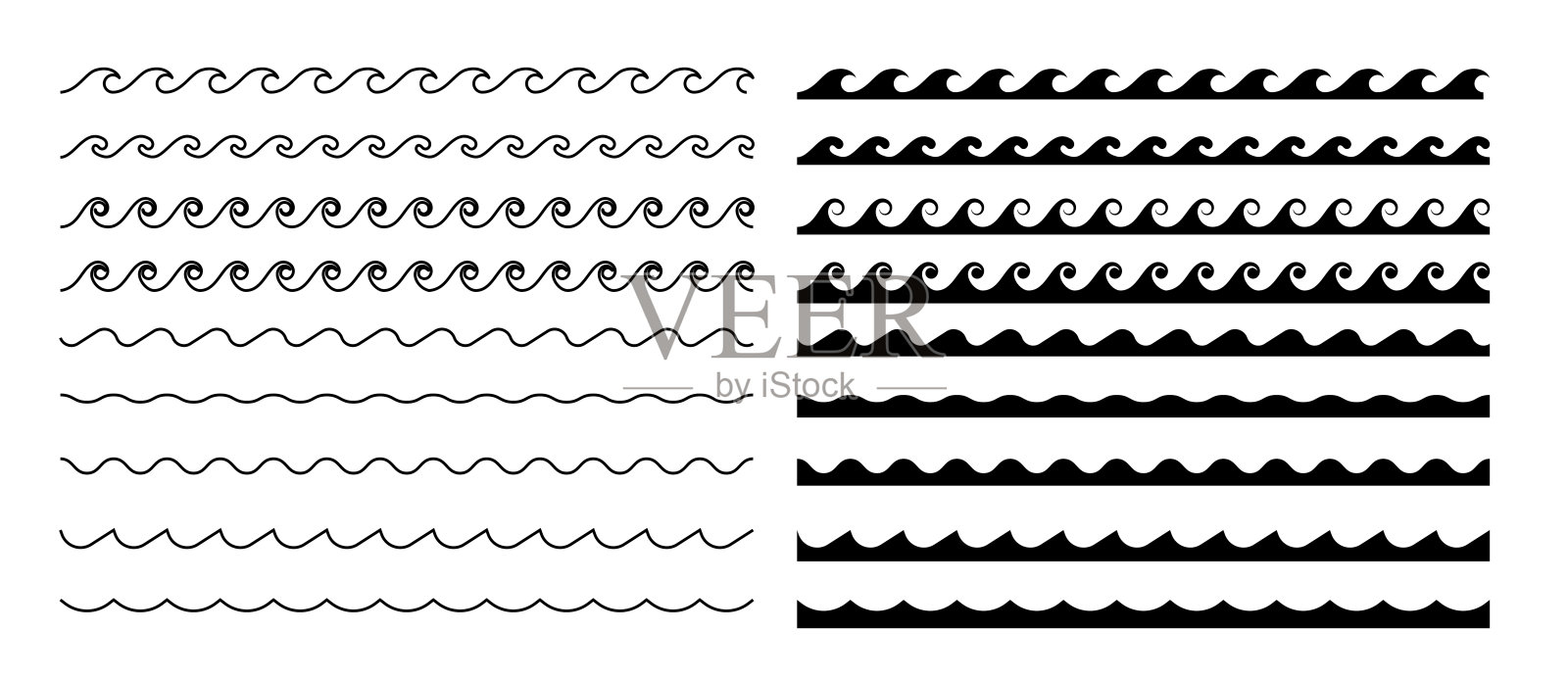 无缝波型组2插画图片素材