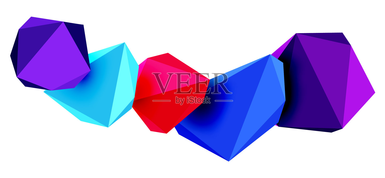 抽象低聚石设计几何三维设计元素图片