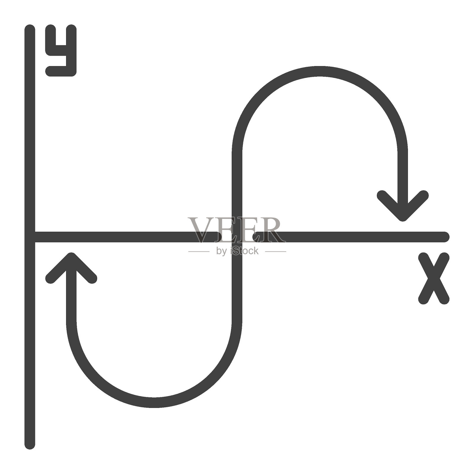 数学函数或图形矢量分析曲线概念轮廓图标插画图片素材