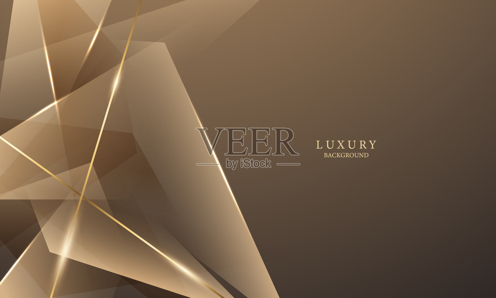 优雅的棕色背景与奢华的金色元素现代3D抽象矢量插图设计插画图片素材