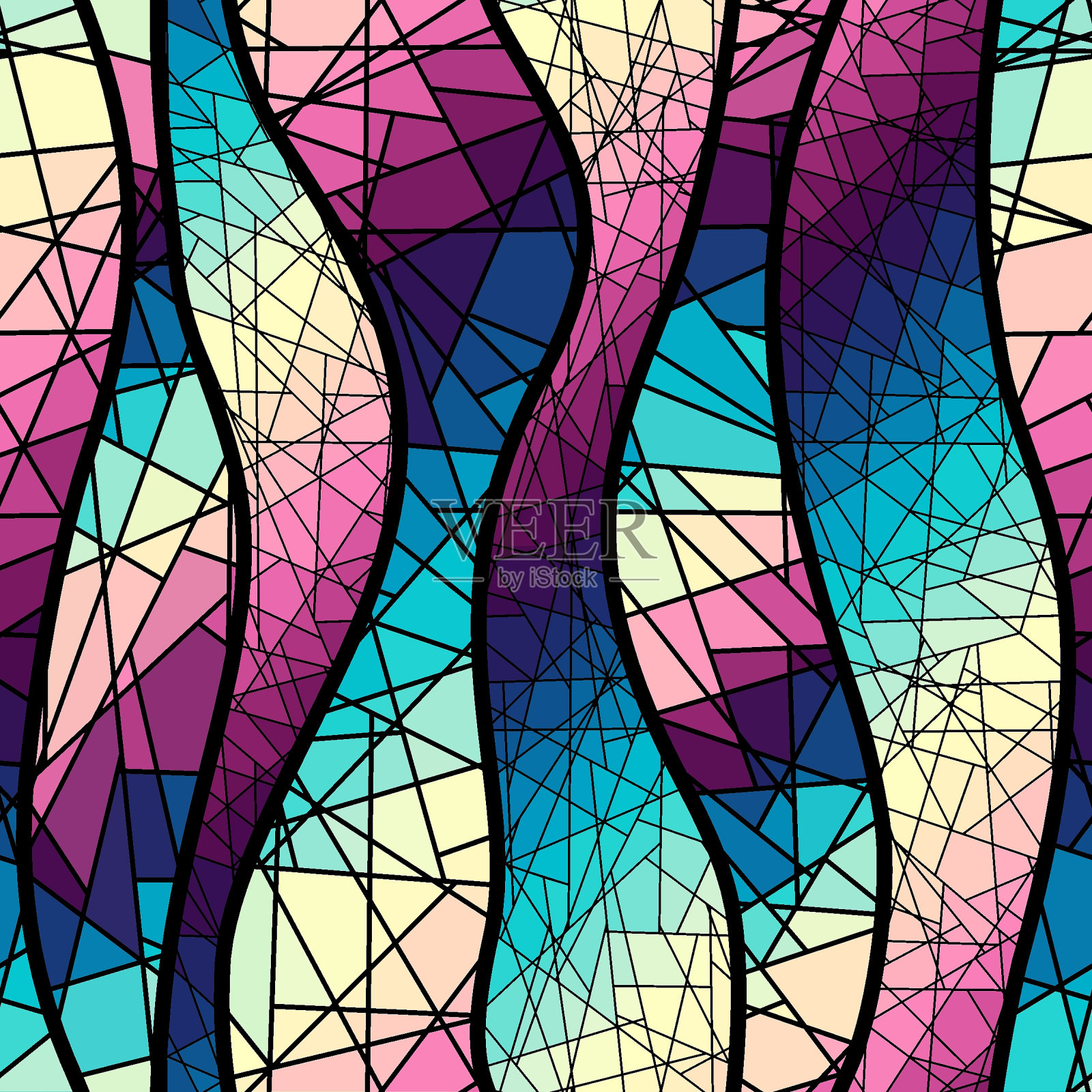 矢量无缝马赛克艺术图案。艺术背景。插画图片素材